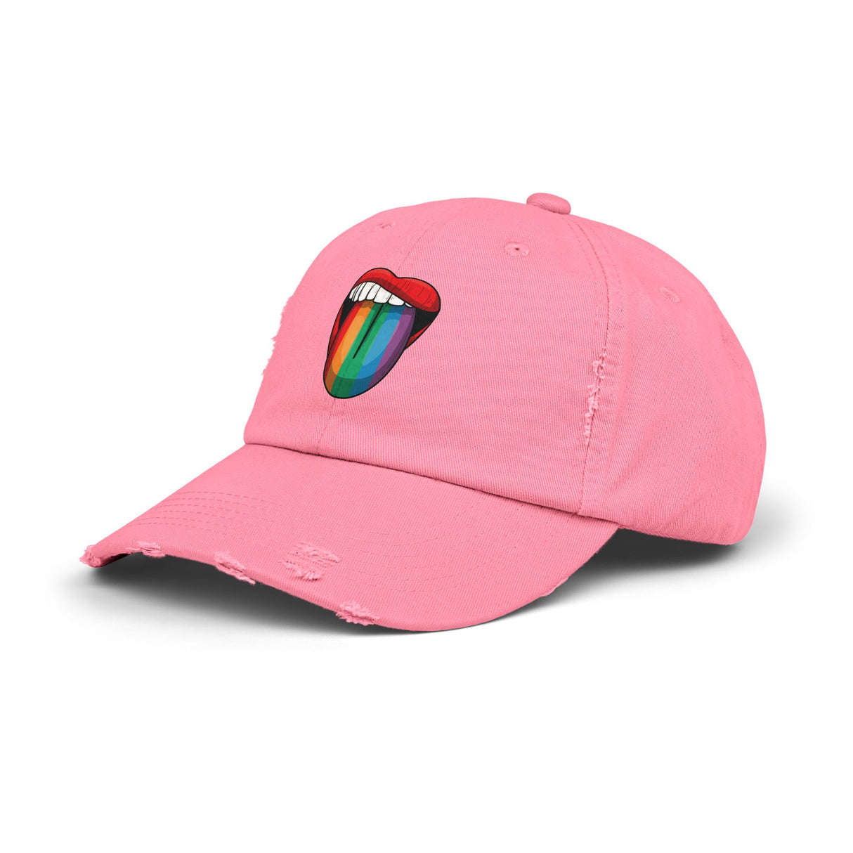 Rainbow Lick Icon Distressed Dad Cap