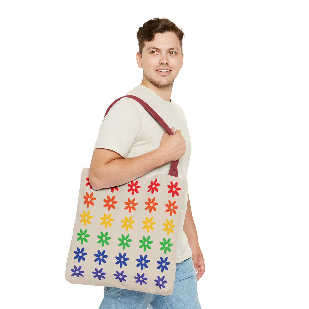 Rainbow Flowers Tote – Carry Softness, Radiate Power