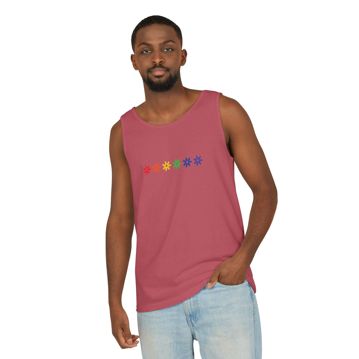 Rainbow Flowers Tee – Faded Florals, Loud Pride