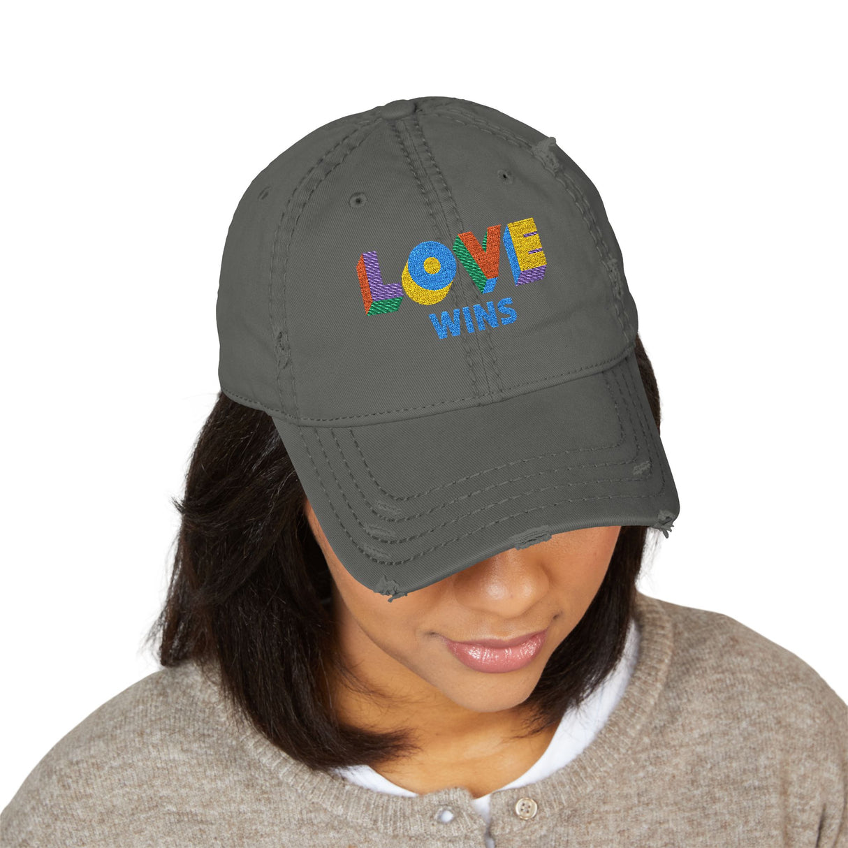 Love Wins Distressed Dad Hat – Quiet Message, Loud Energy