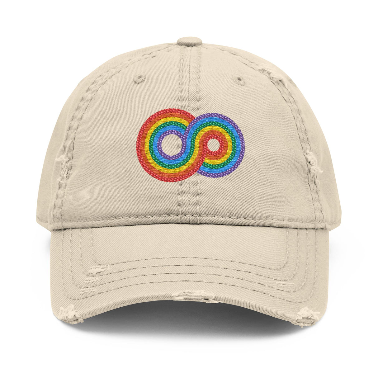 Gayfinity Rainbow Distressed Dad Hat – Infinite Pride, Everyday Fit