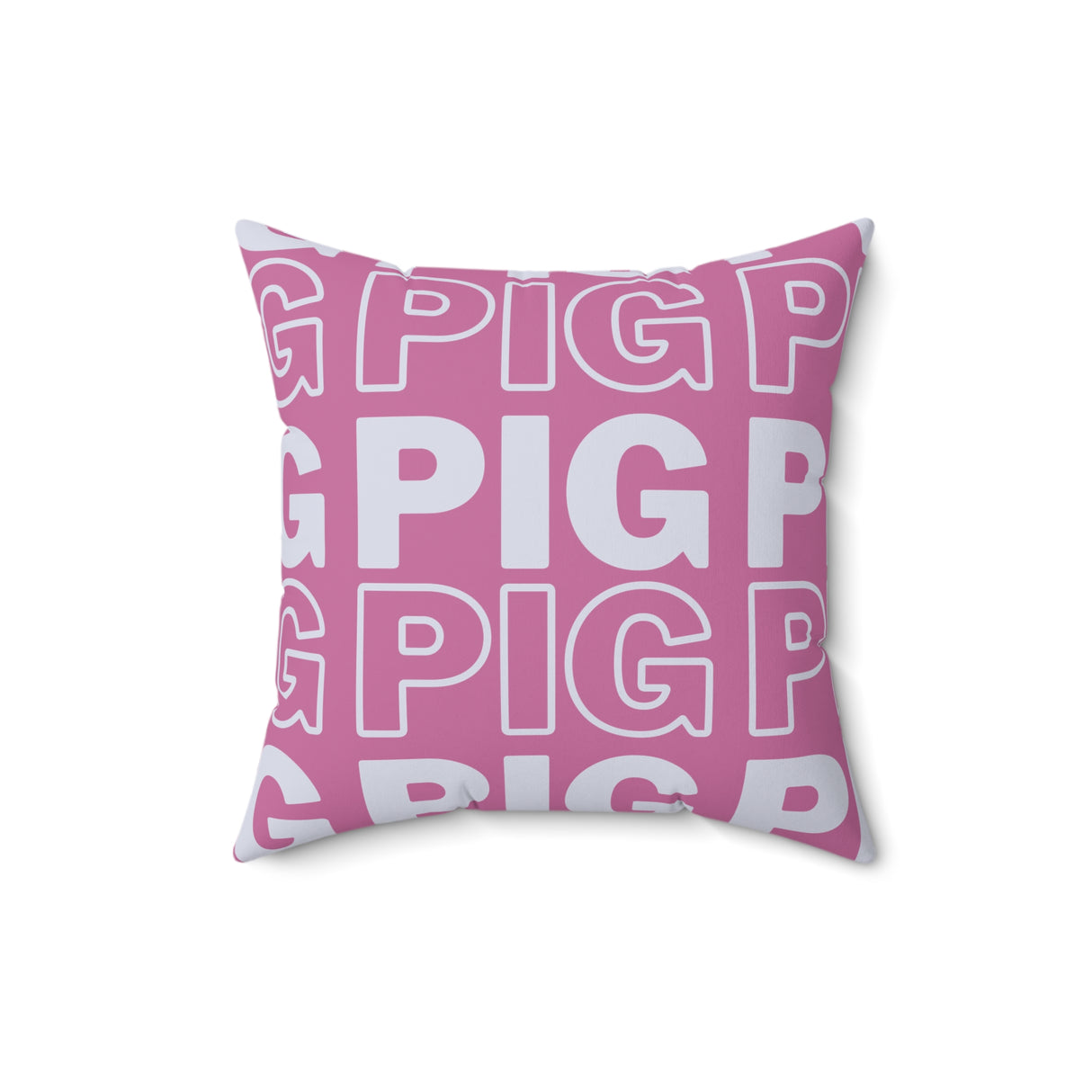 Pig White Spun Polyester Square Pillow - Modern Decor for Stylish Spaces