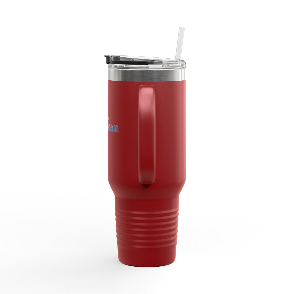 Exhausted American Insulated Travel Mug - 40oz Red Tumbler for On-the-Go Coffee Lovers