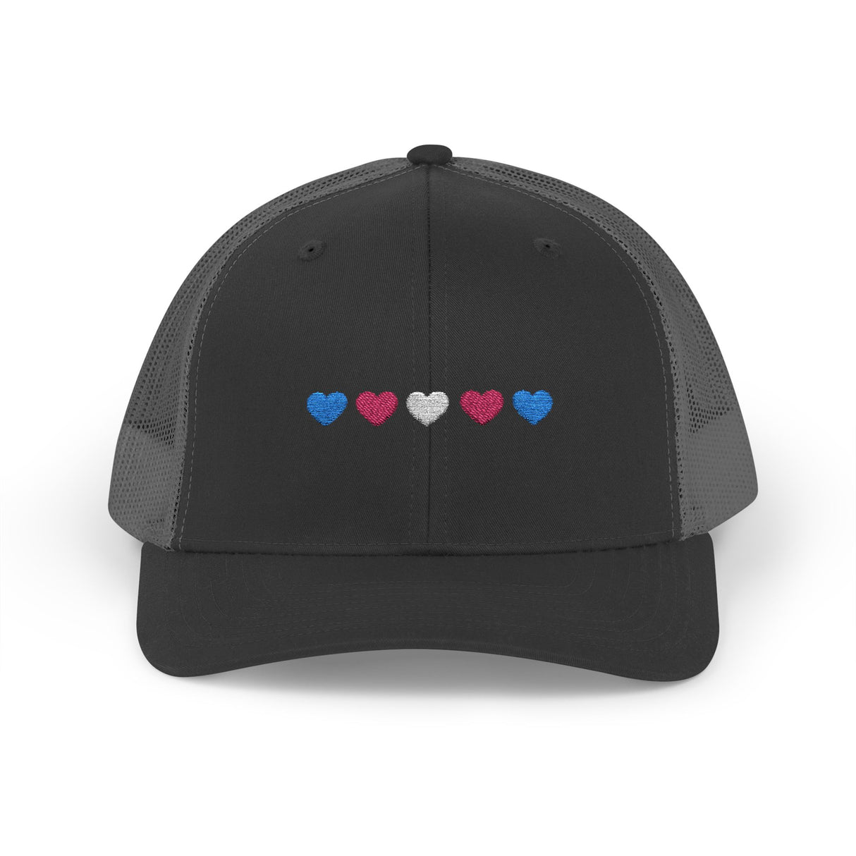 Trans Heart Trucker Cap – Mesh Back, Full Pride
