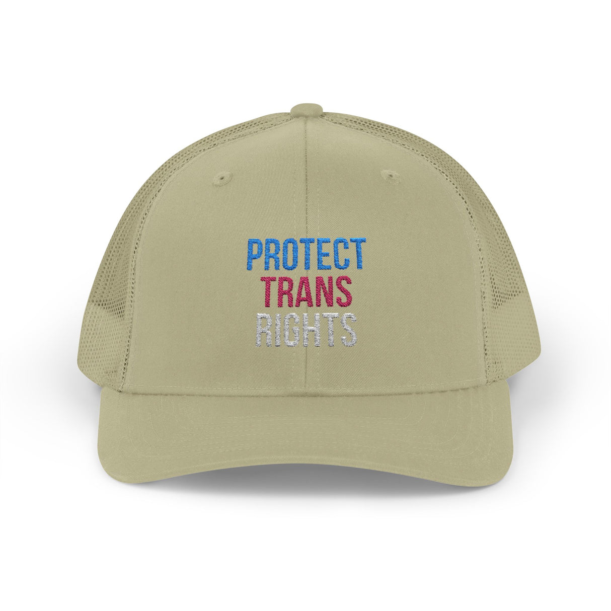 Protect Trans Rights 2025 Trucker Hat – Mesh Back, Solid Message