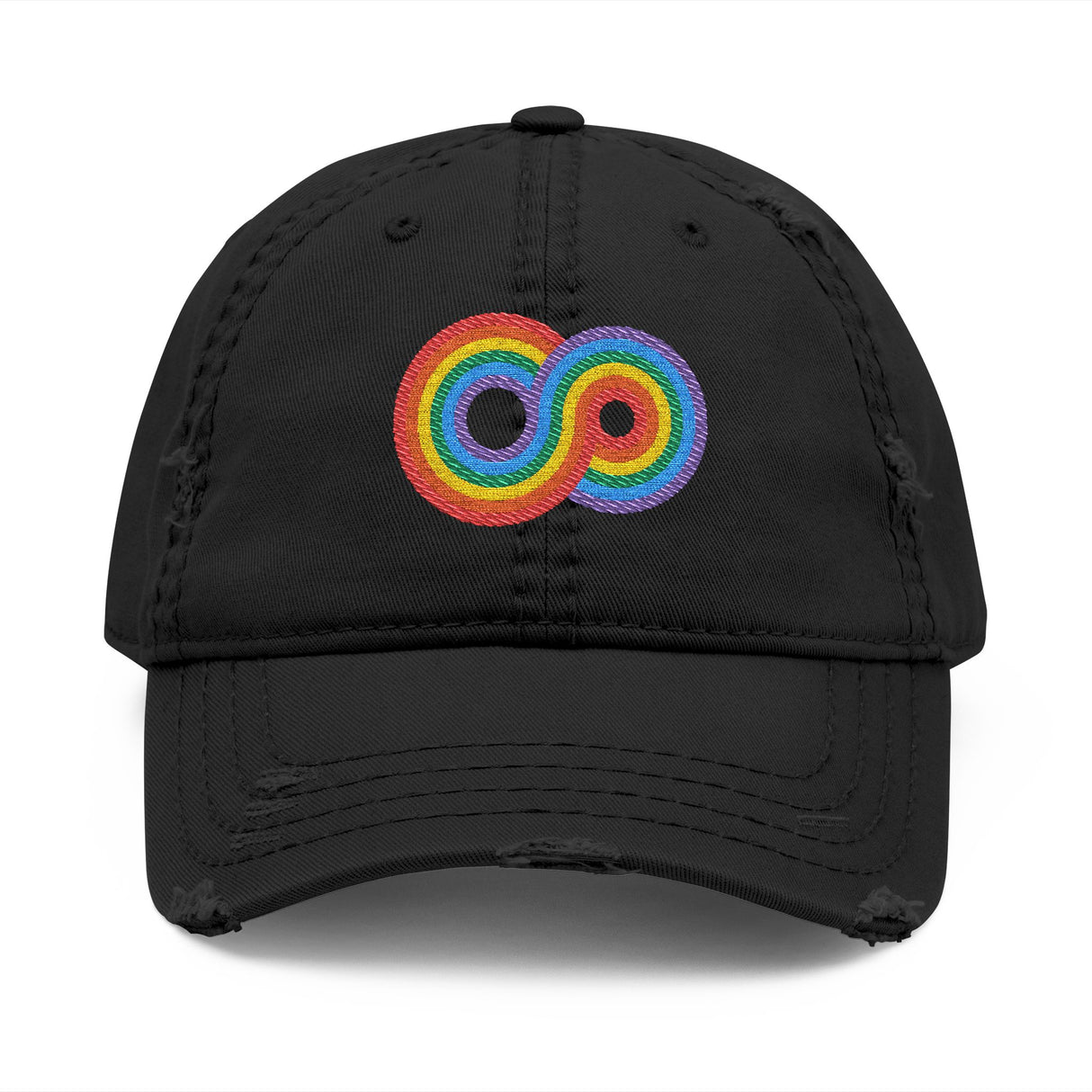 Gayfinity Rainbow Distressed Dad Hat – Infinite Pride, Everyday Fit