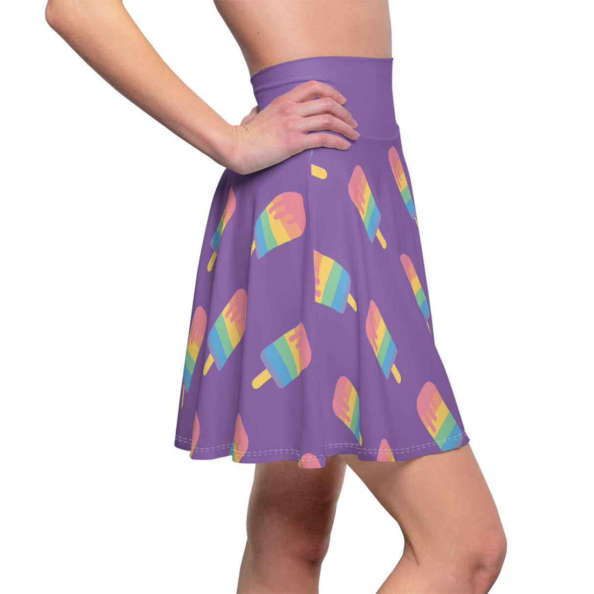 Purple Melting Point Women's Skater Skirt - Playful Summer Fashion
