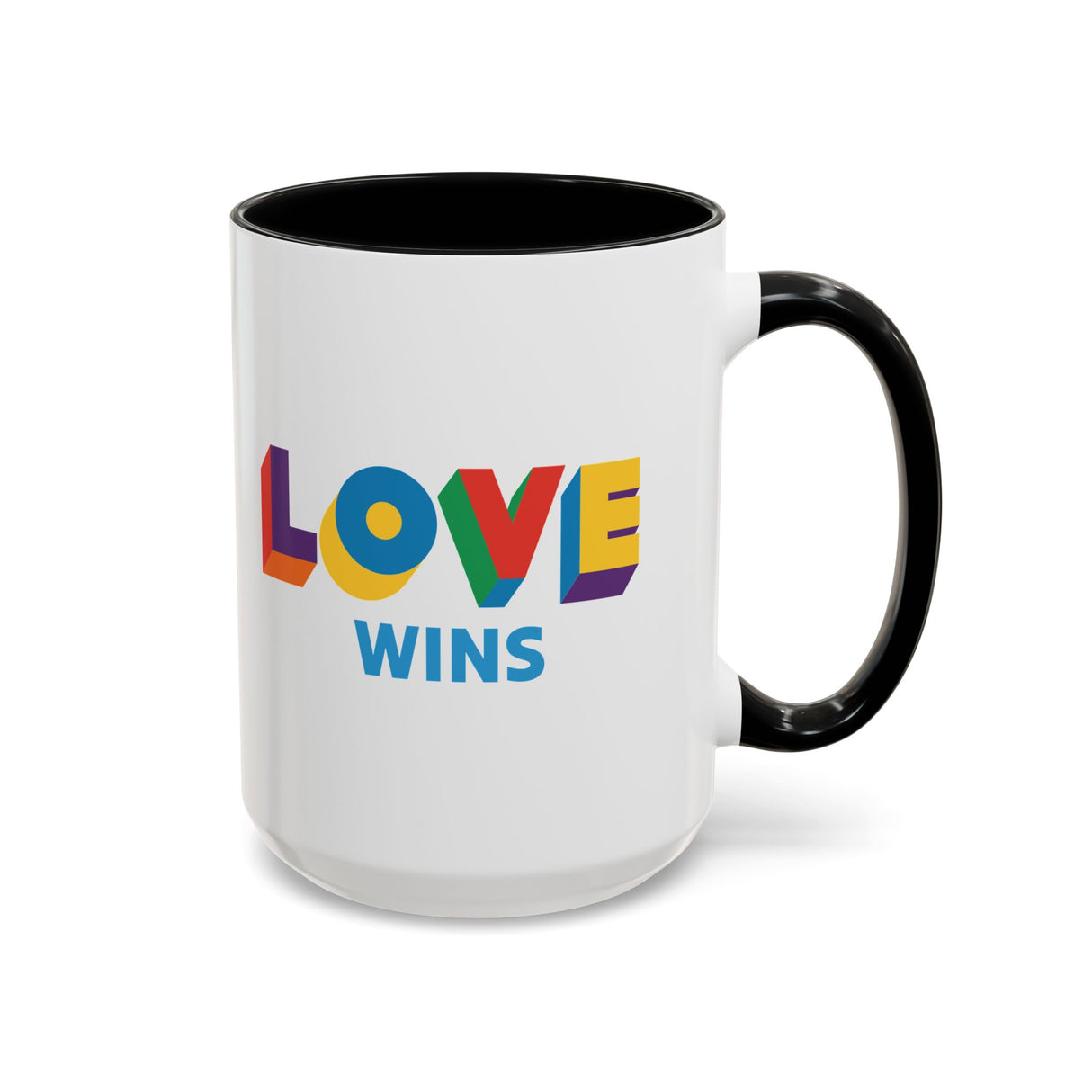 Love Wins Accent Mug – Sip with Pride – 11oz & 15oz Options