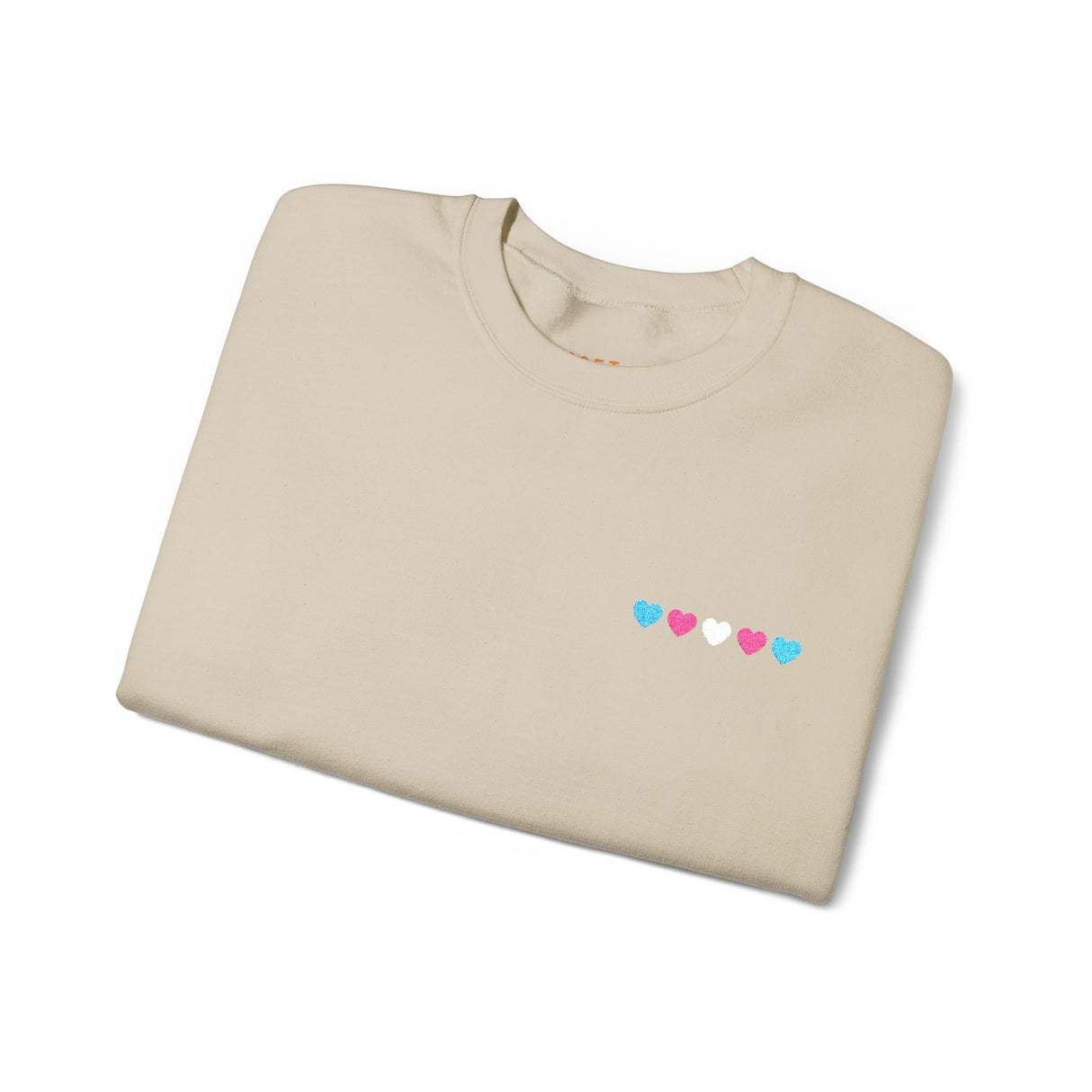 Trans Heart Embroidered Sweatshirt – Clean Lines, Clear Message