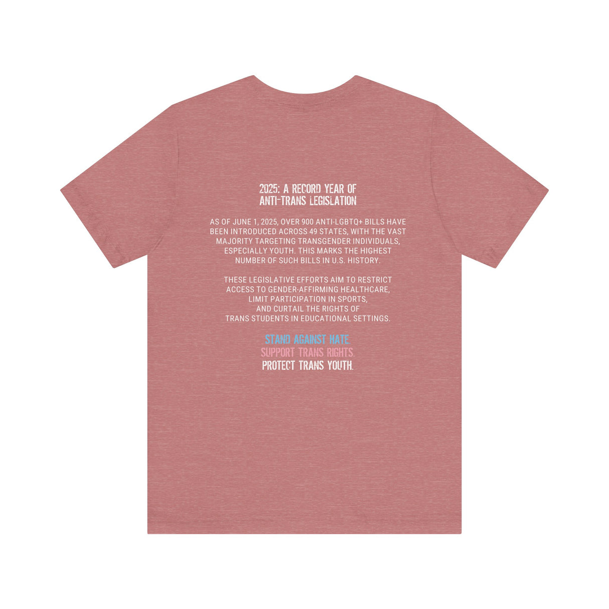 2025 Protect Trans Youth Lightweight Tee – Soft Fit, Urgent Message