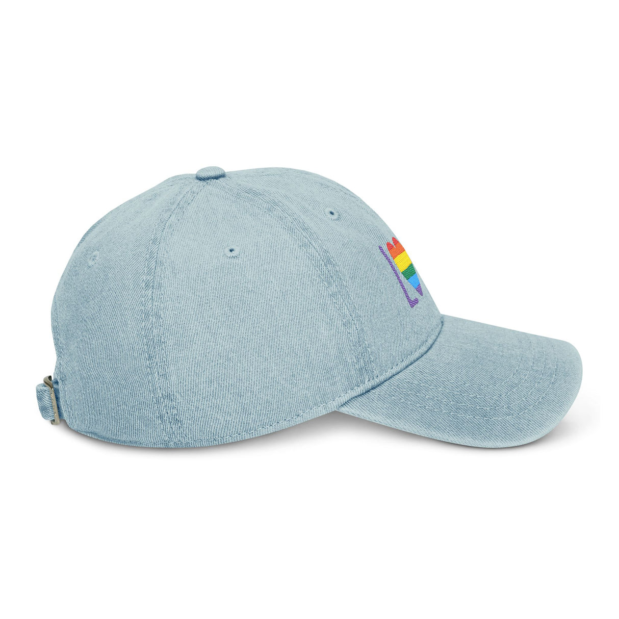 LOVE Rainbow Embroidered Denim Hat