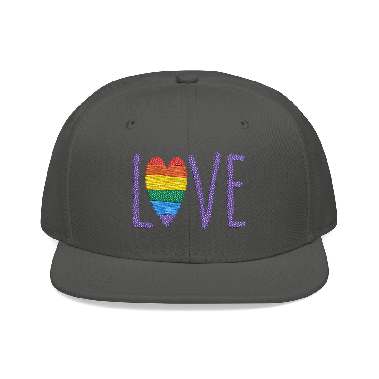 LOVE Rainbow Embroidered Snapback Hat