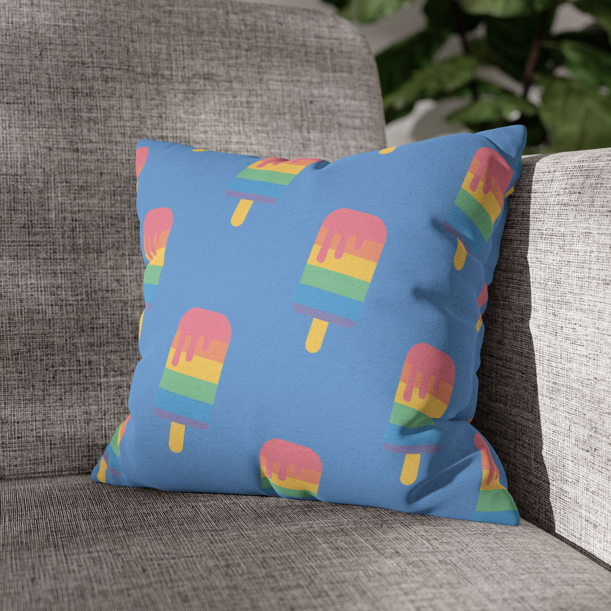 Melting Point Colorful Popsicle Square Pillowcase for Summer Vibes