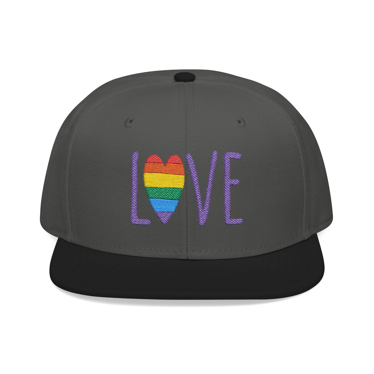 LOVE Rainbow Embroidered Snapback Hat