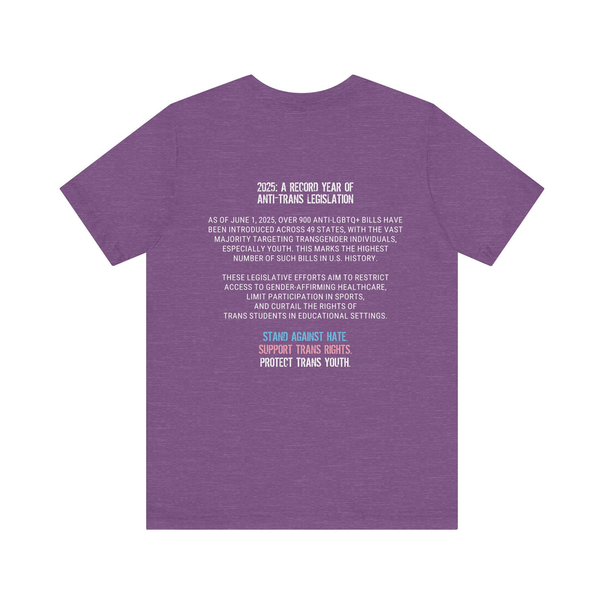 2025 Protect Trans Youth Lightweight Tee – Soft Fit, Urgent Message