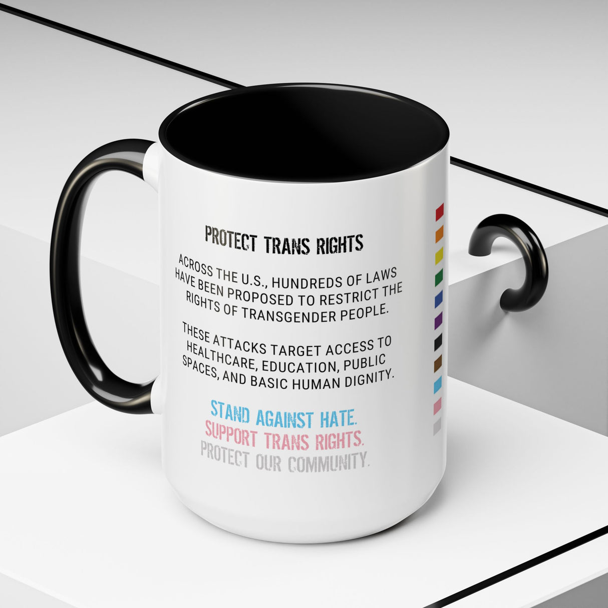 Protect Trans Rights 2025 Accent Mug – Bold Brew, Louder Message