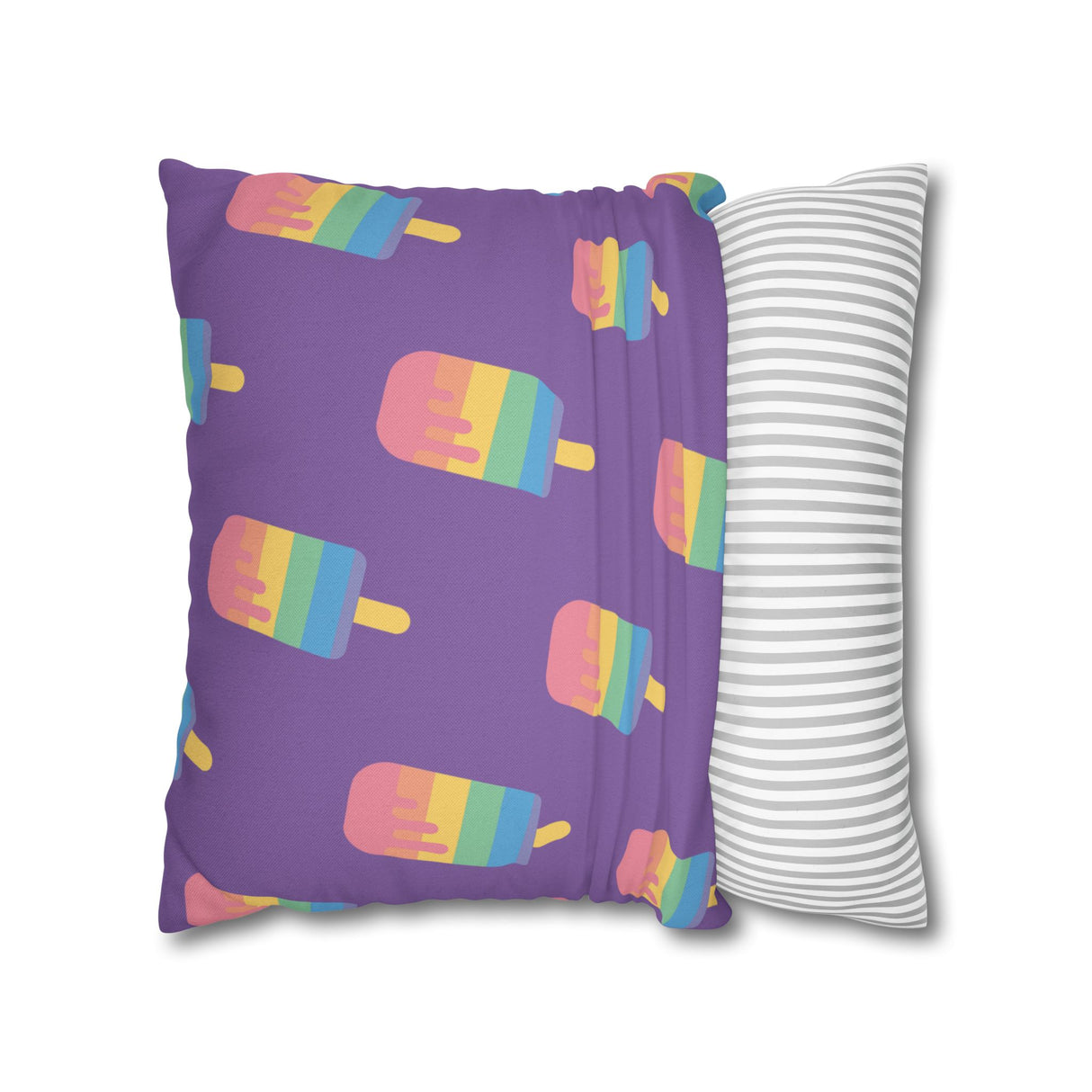 Melting Point Colorful Popsicle Square Pillowcase for Summer Vibes