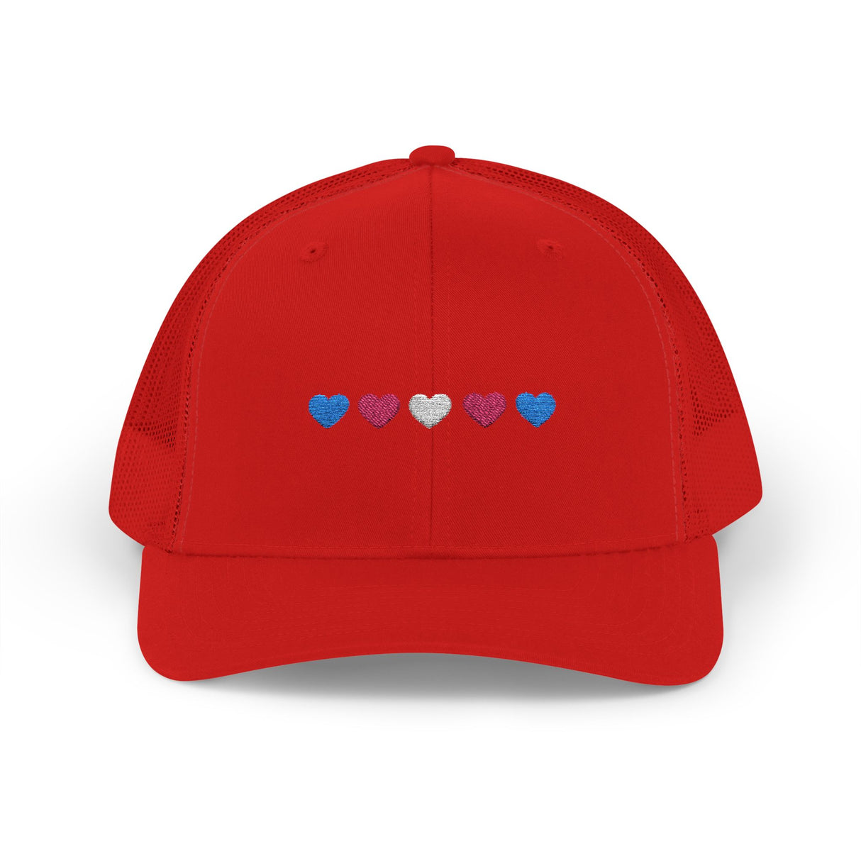 Trans Heart Trucker Cap – Mesh Back, Full Pride