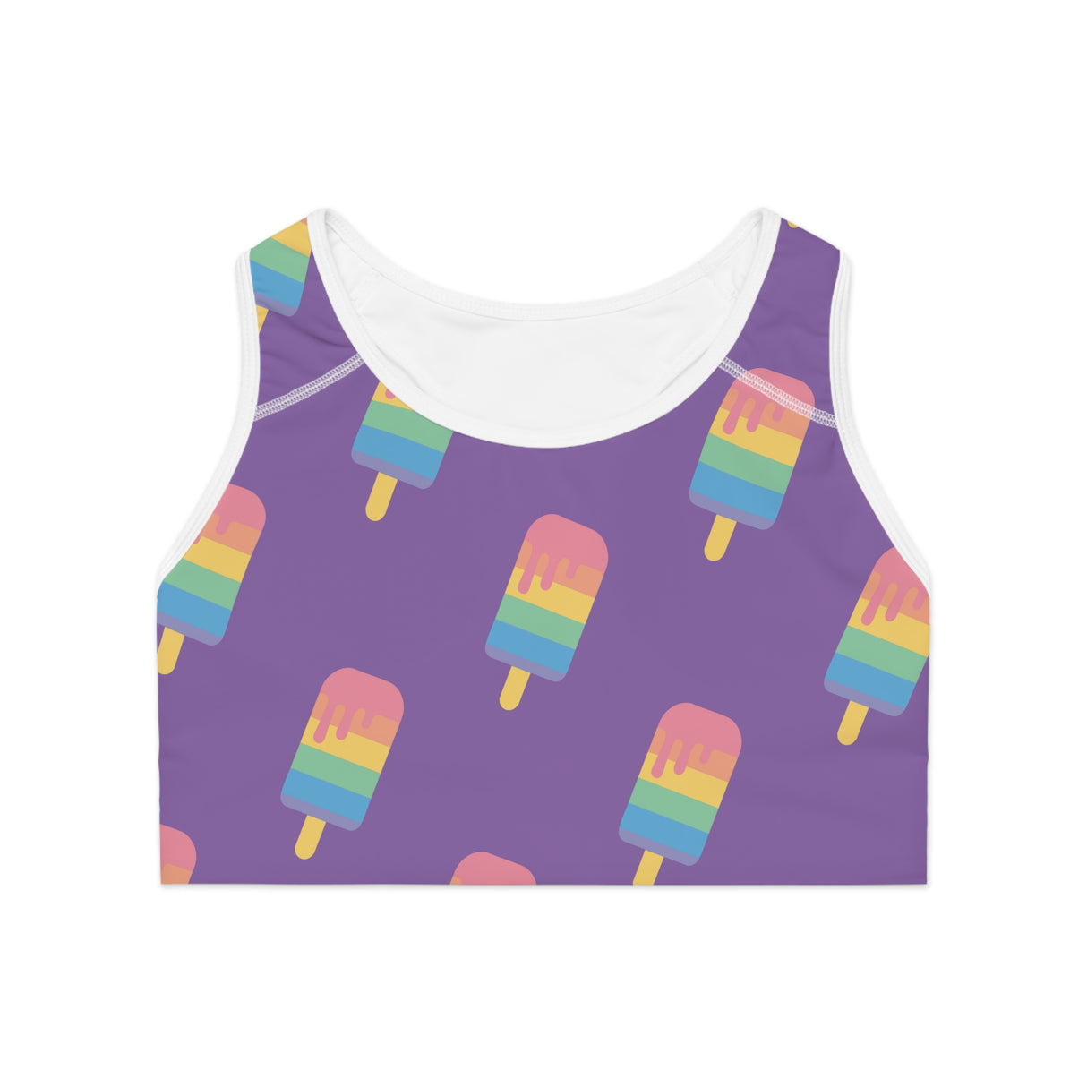 Purple Melting Point Sports Bra - Fun & Vibrant Summer Activewear
