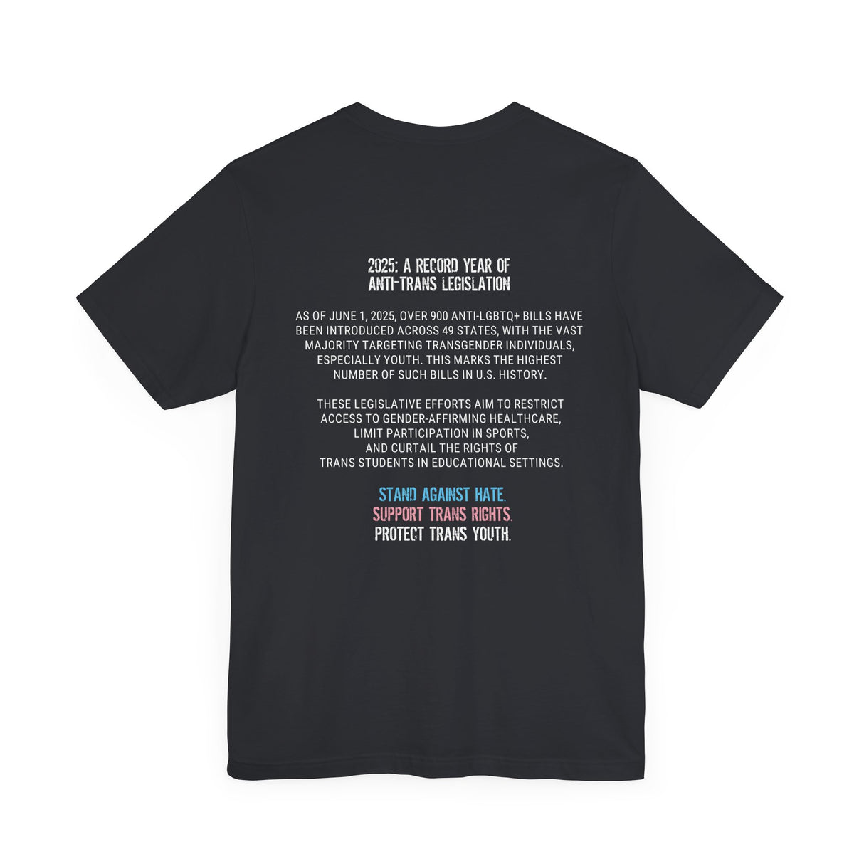 2025 Protect Trans Youth Lightweight Tee – Soft Fit, Urgent Message