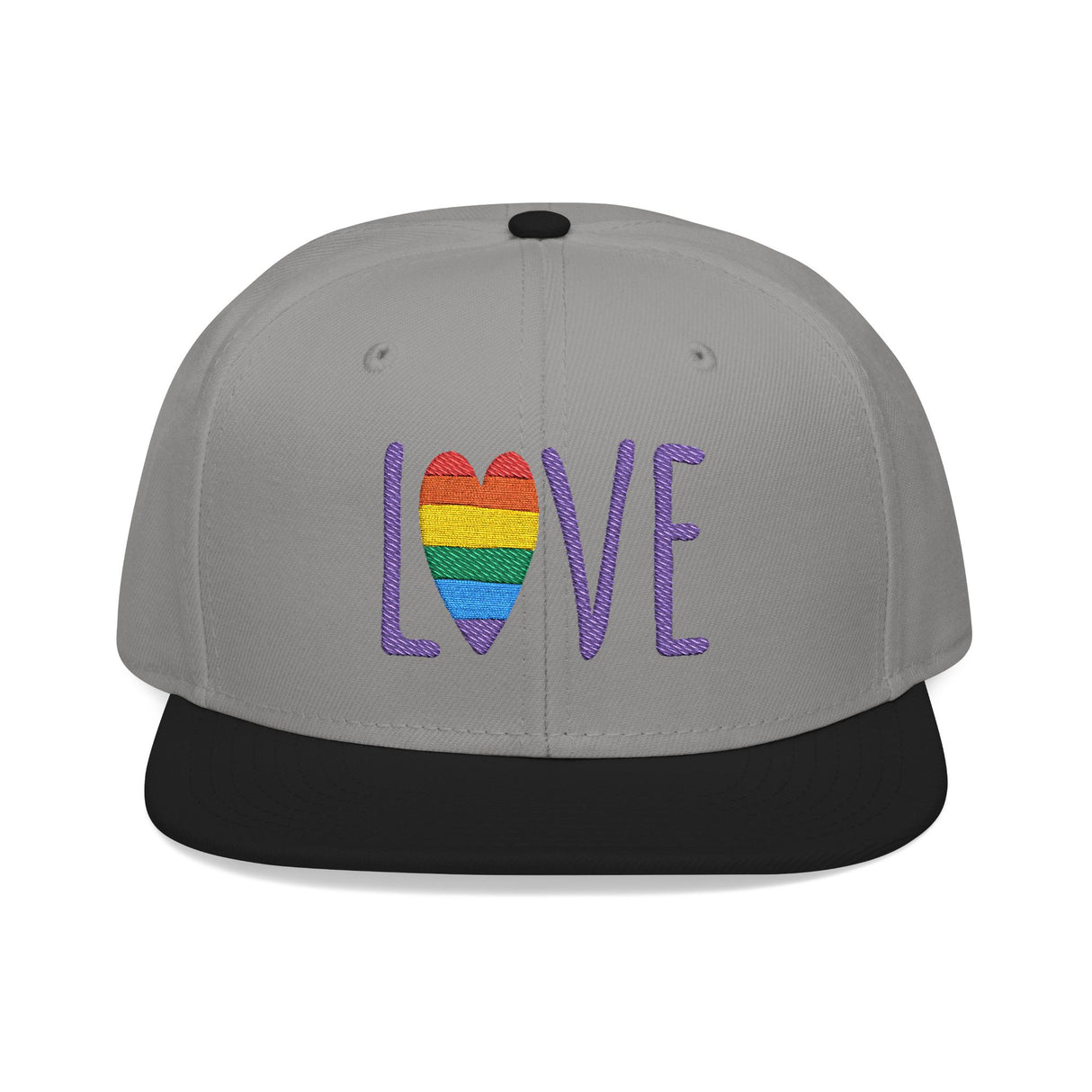 LOVE Rainbow Embroidered Snapback Hat