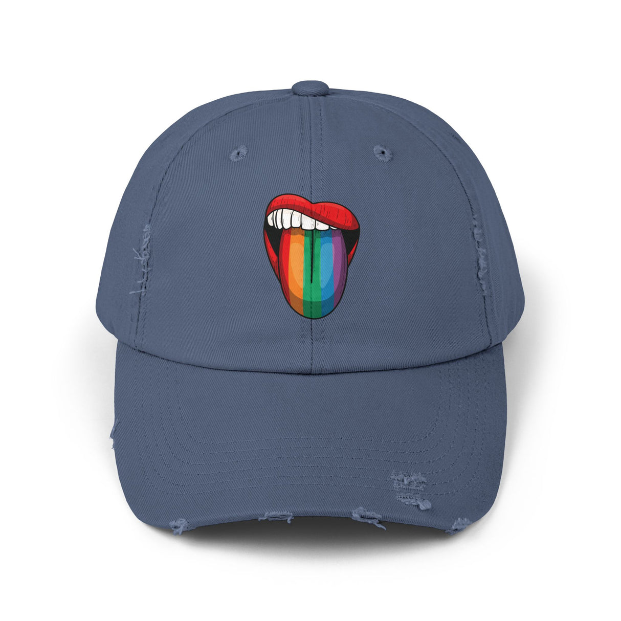 Rainbow Lick Icon Distressed Dad Cap