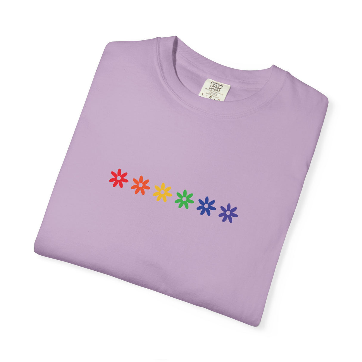 Rainbow Flowers Tee – Washed-In Comfort, Worn-With Pride