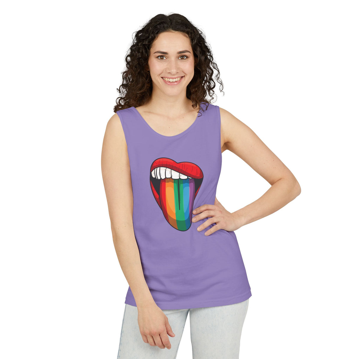Rainbow Lick Tank Top Medium Weight