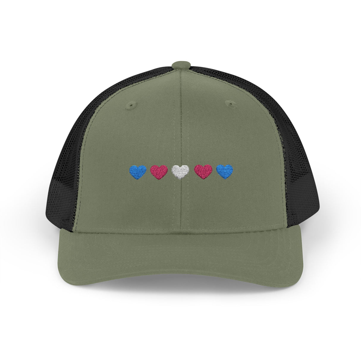 Trans Heart Trucker Cap – Mesh Back, Full Pride
