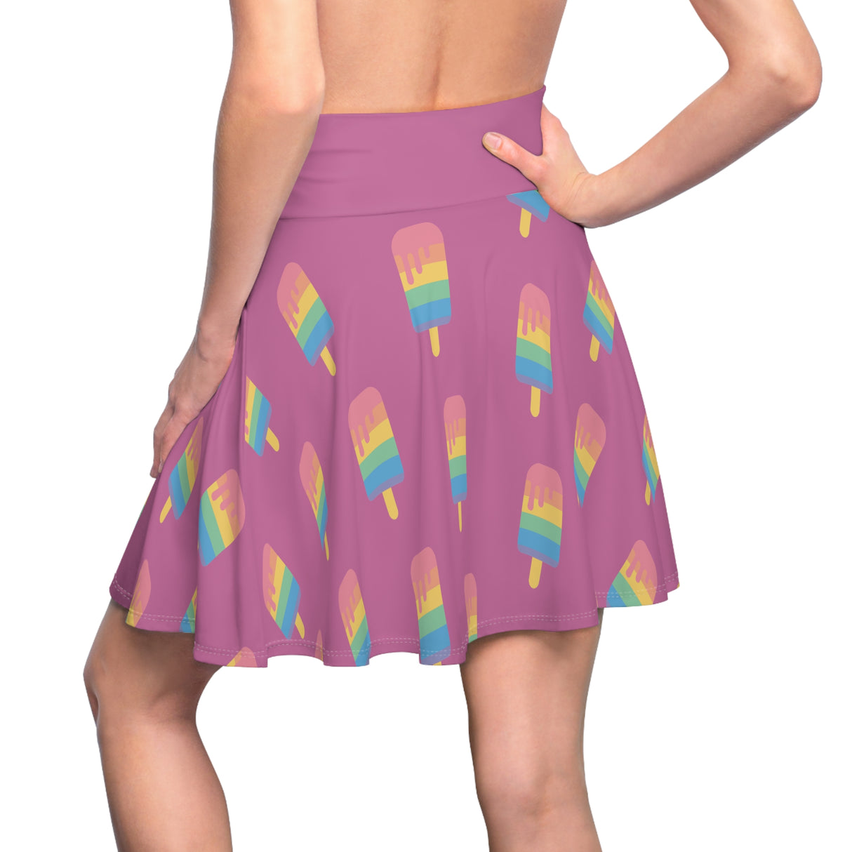 Pink Melting Point Women's Skater Skirt - Playful Summer Fashion