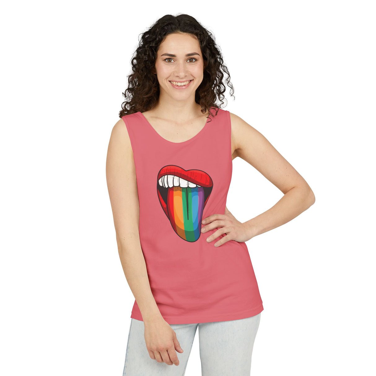 Rainbow Lick Tank Top Medium Weight