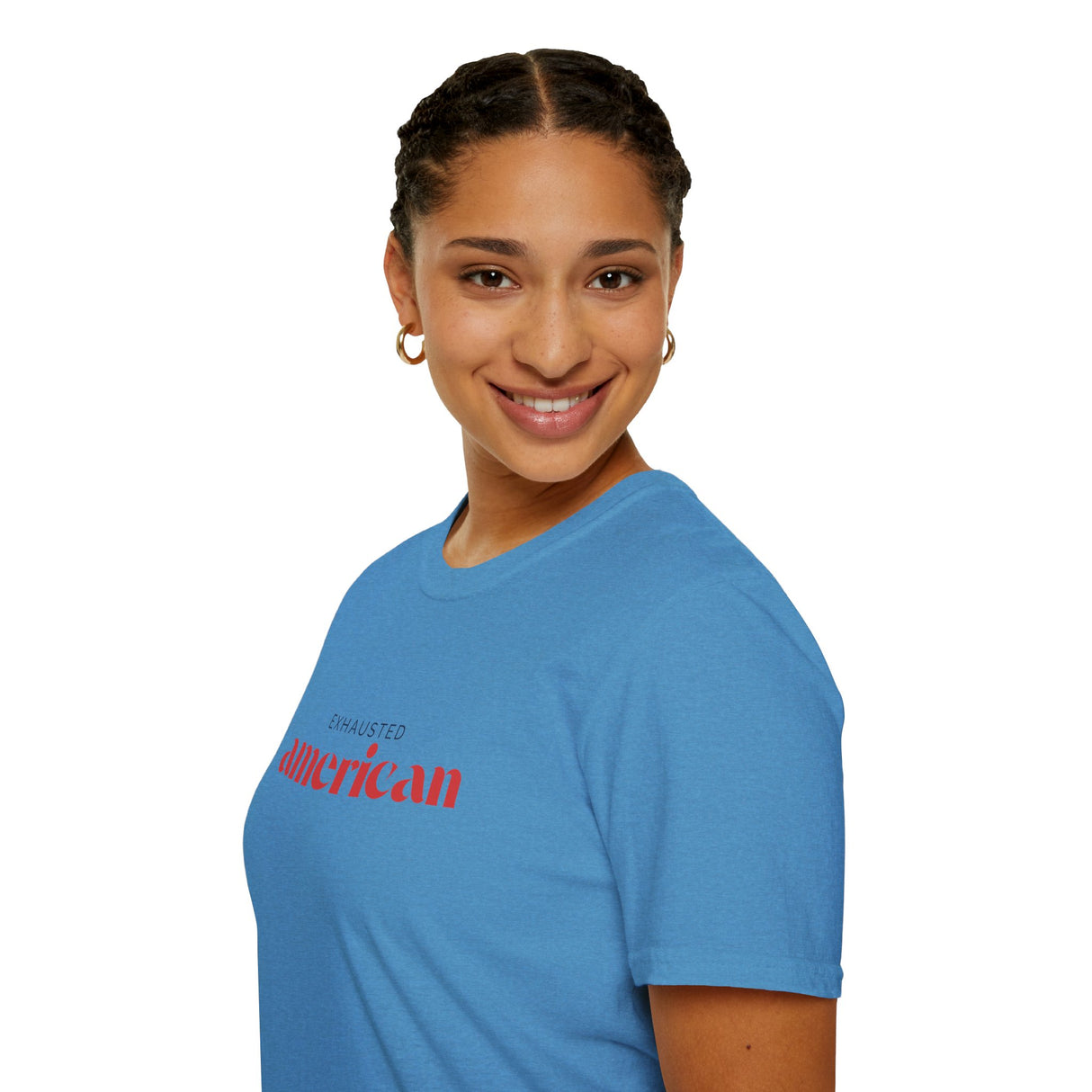 Exhausted American Unisex Softstyle T-Shirt - Casual Comfort Tee for Everyday Wear