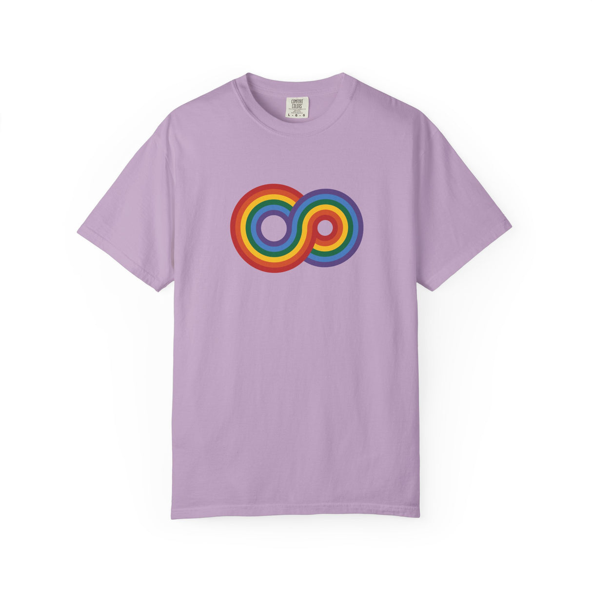 Gayfinity Rainbow Heavyweight Tee – Washed Look, Limitless Pride