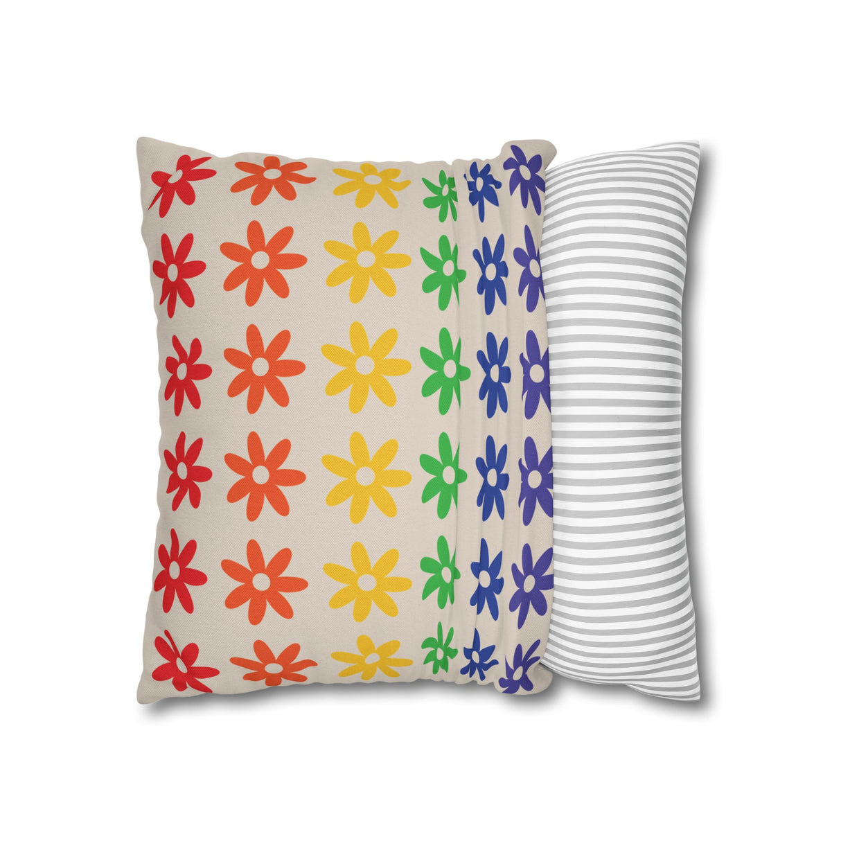 Floral Rainbow Pillow Cover – Soft, Queer, and Cozy