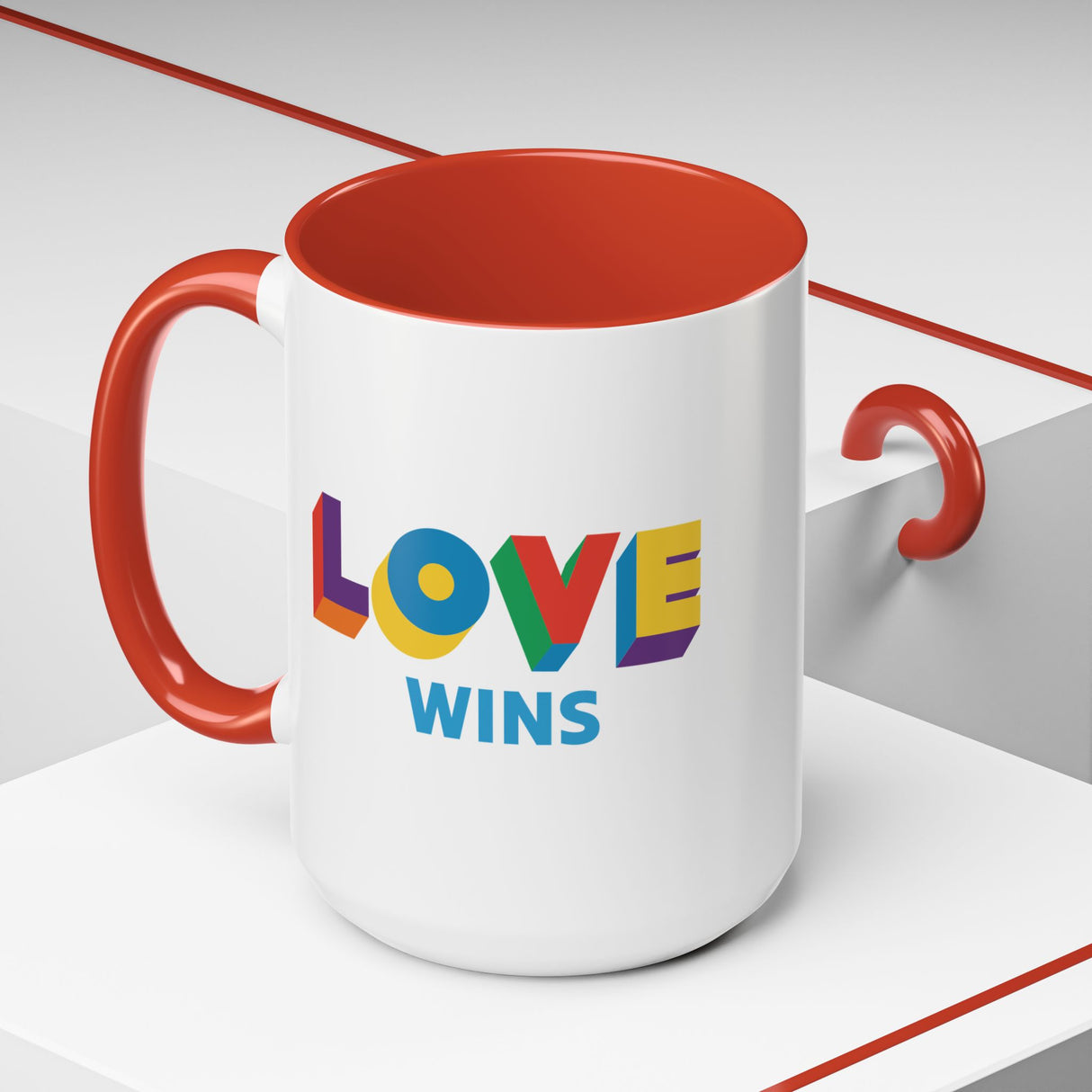 Love Wins Accent Mug – Sip with Pride – 11oz & 15oz Options