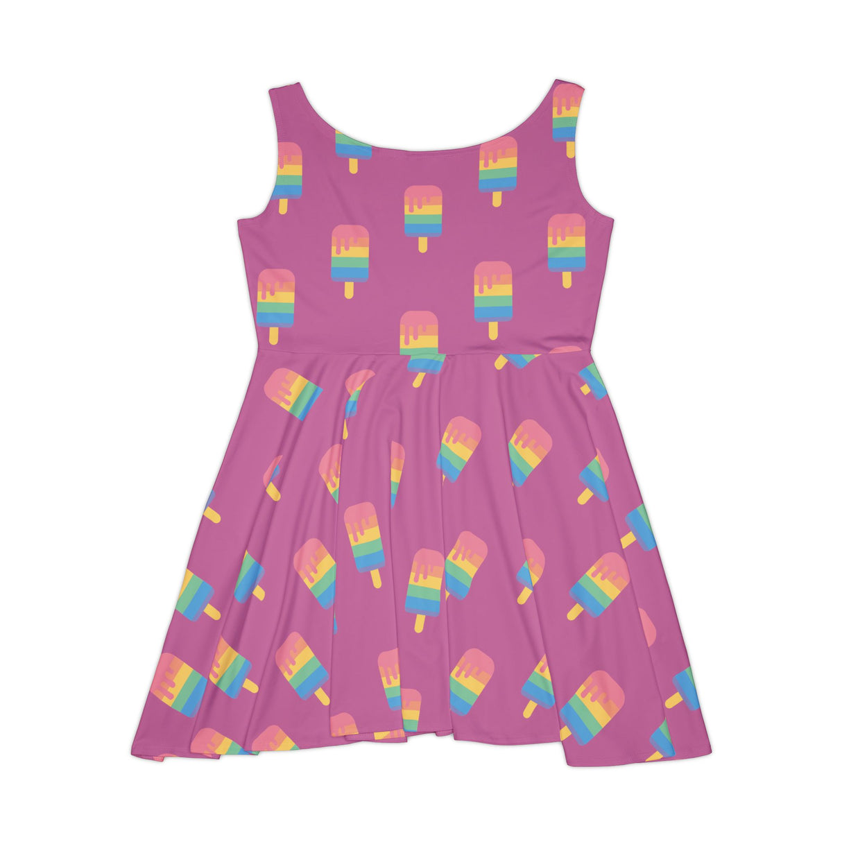 Pink Melting Point Skater Dress, Summer Vibes Dress, Casual Party Dress, Cute Ice Cream Dress, Vacation Outfit