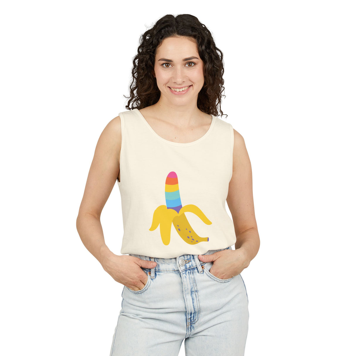 Banana Rainbow Tank Top Medium Weight