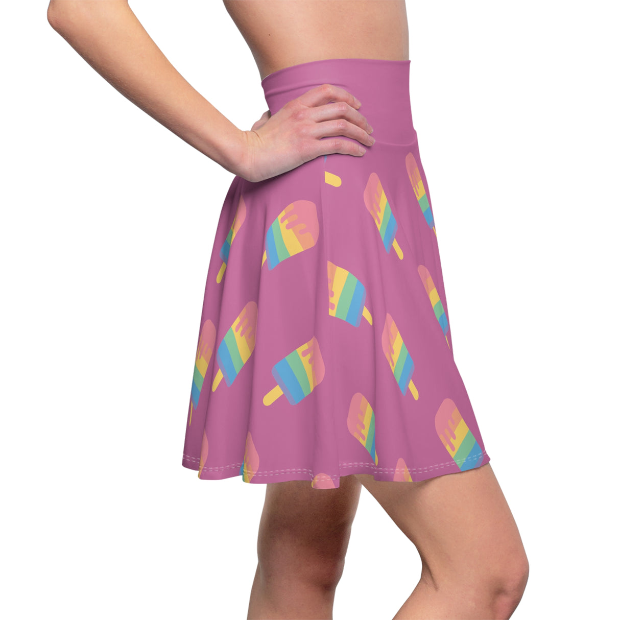 Pink Melting Point Women's Skater Skirt - Playful Summer Fashion