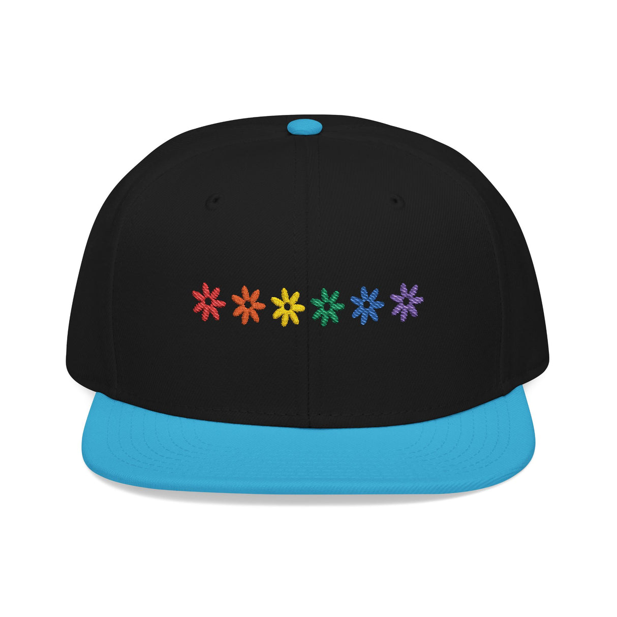 Rainbow Flowers Snapback Hat – Blooms with Bite