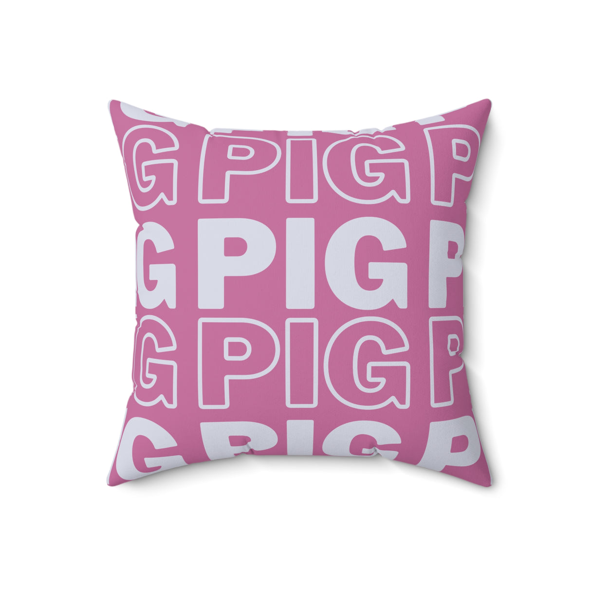 Pig White Spun Polyester Square Pillow - Modern Decor for Stylish Spaces