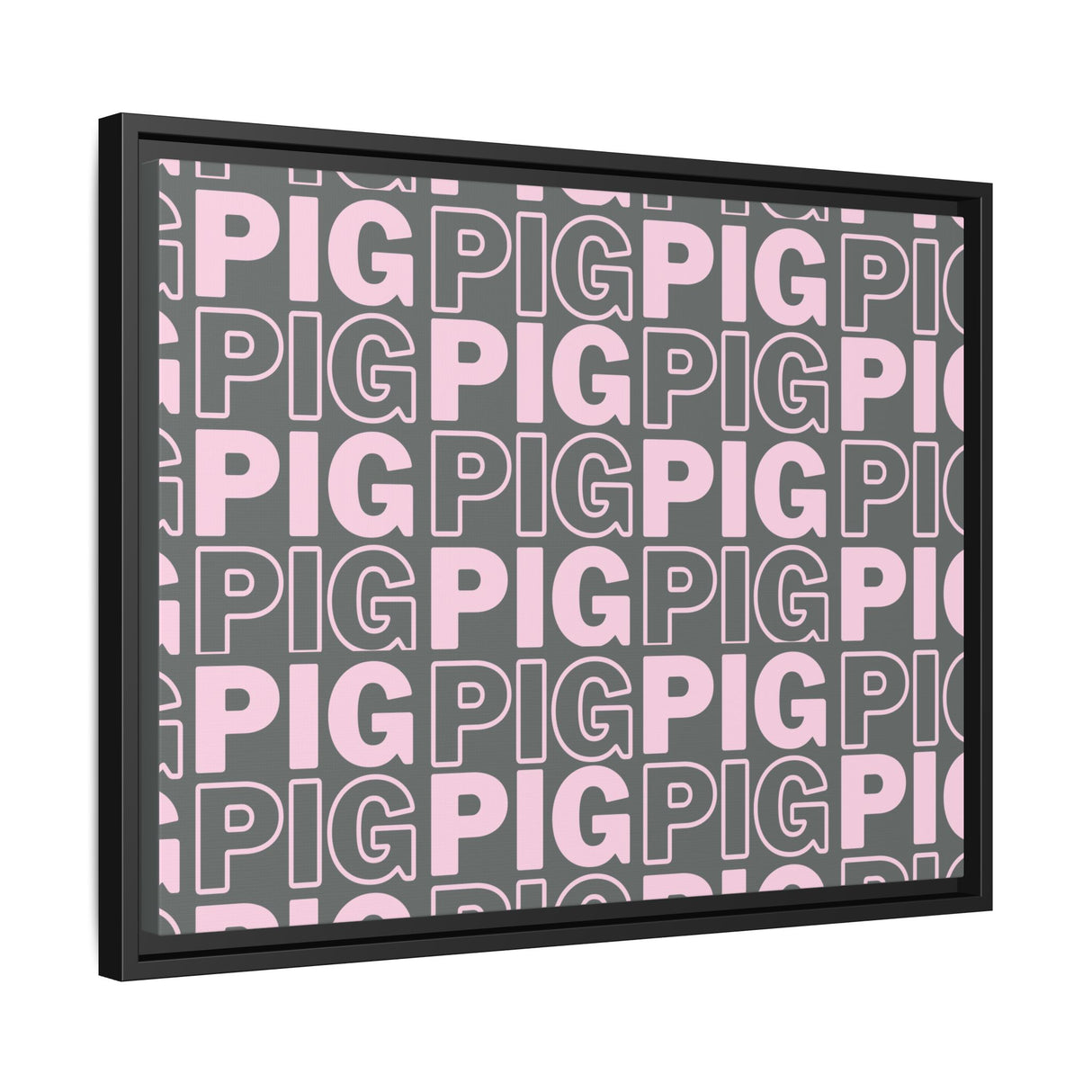 Framed Wall Art - Pink Pig Pattern Design, Modern Home Decor, Fun Kitchen Wall Art
