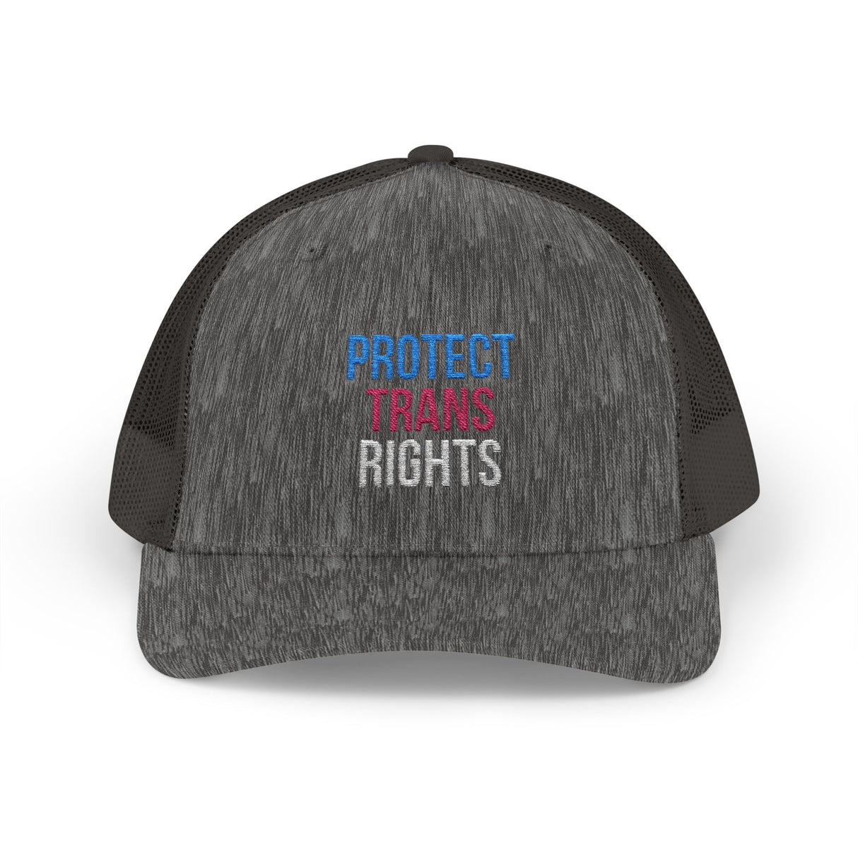 Protect Trans Rights 2025 Trucker Hat – Mesh Back, Solid Message