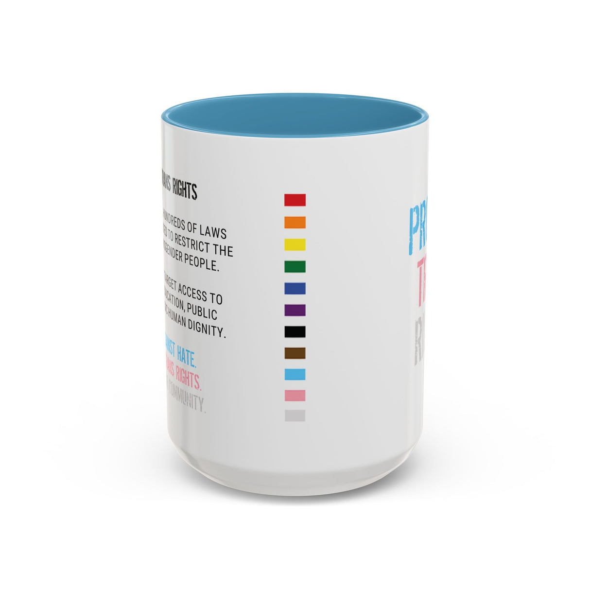 Protect Trans Rights 2025 Accent Mug – Bold Brew, Louder Message