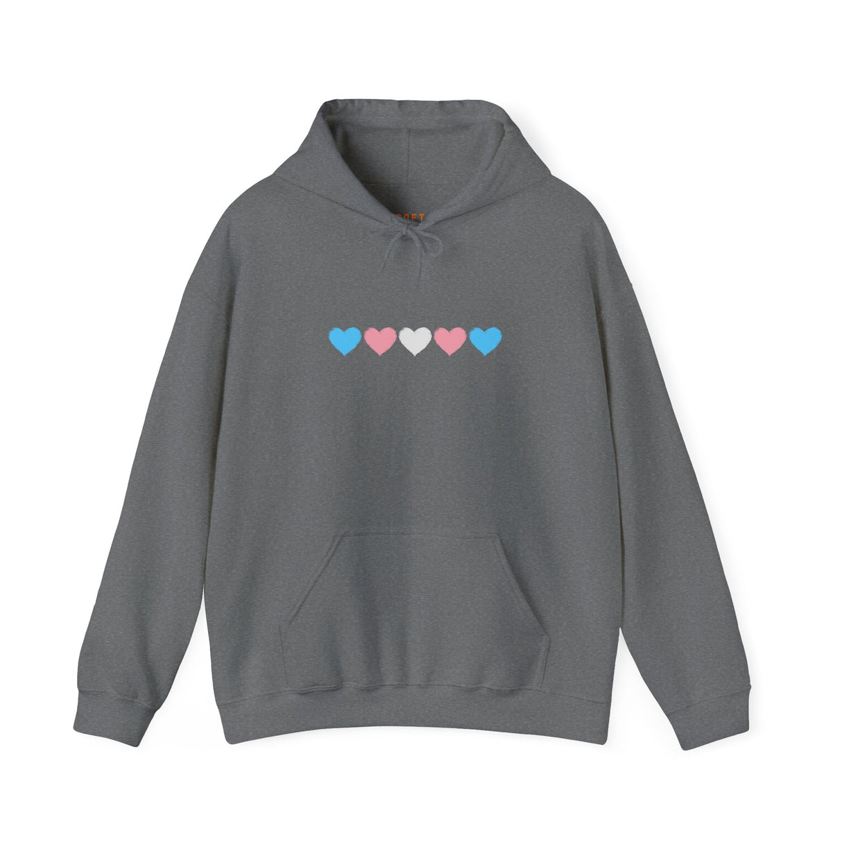 Trans Rainbow Brushstrokes Medium Weight Hoodie – Soft Strength, Subtle Pride