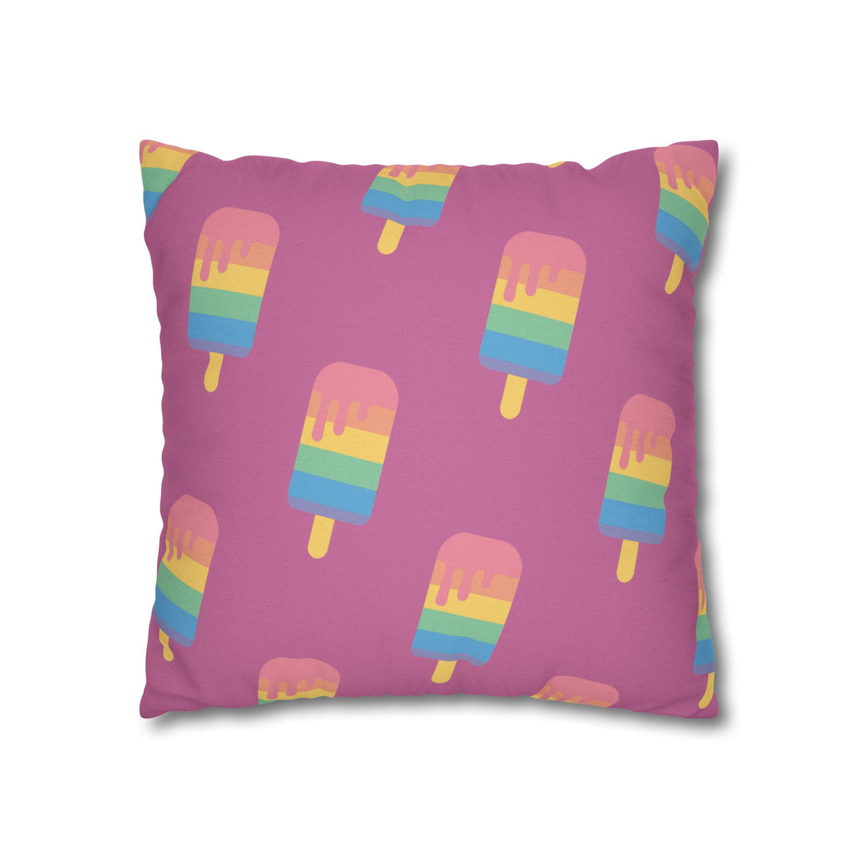 Melting Point Colorful Popsicle Square Pillowcase for Summer Vibes