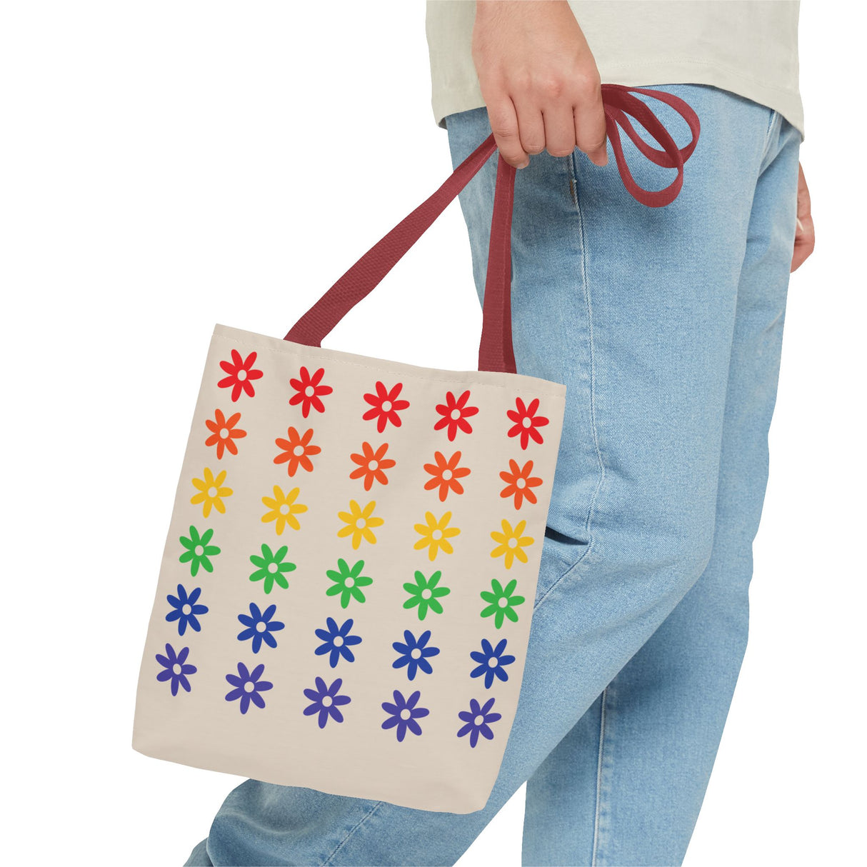 Rainbow Flowers Tote – Carry Softness, Radiate Power