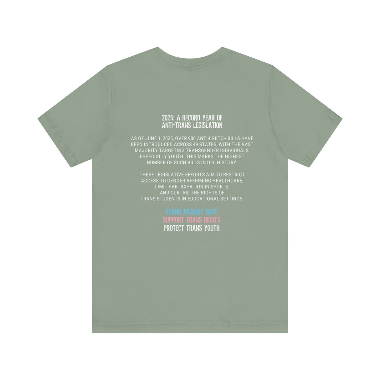 2025 Protect Trans Youth Lightweight Tee – Soft Fit, Urgent Message
