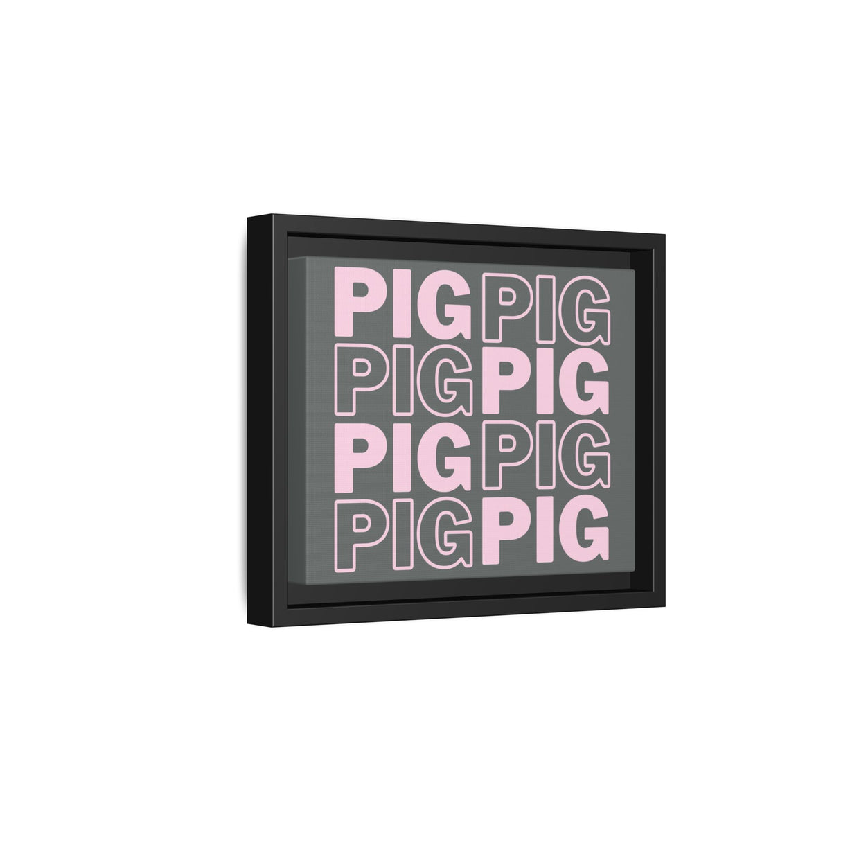 Framed Wall Art - Pink Pig Pattern Design, Modern Home Decor, Fun Kitchen Wall Art