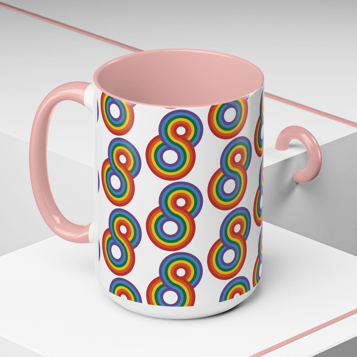 Gayfinity Rainbow Accent Mug – Infinite Pride, One Sip at a Time – 11oz & 15oz Options