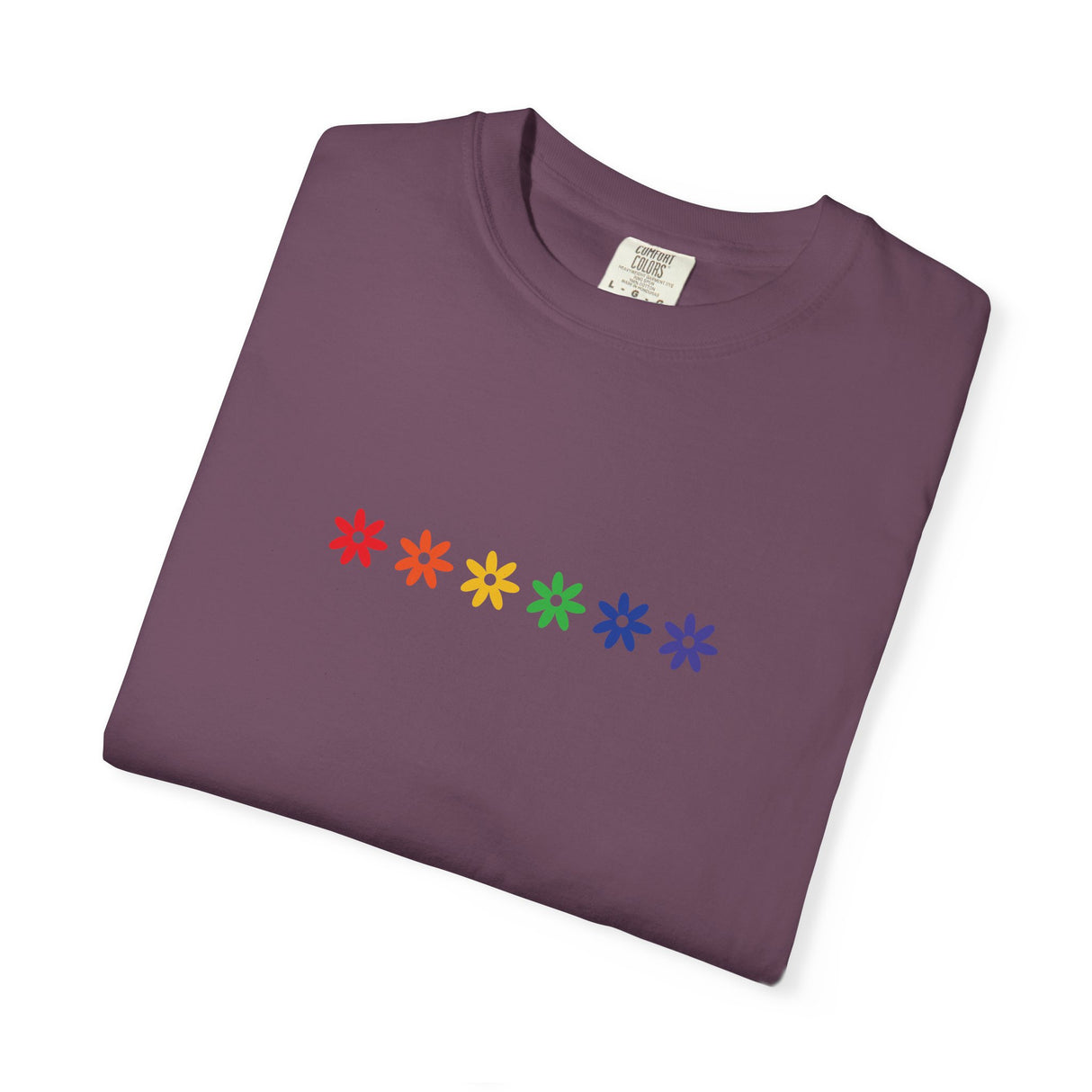 Rainbow Flowers Tee – Washed-In Comfort, Worn-With Pride